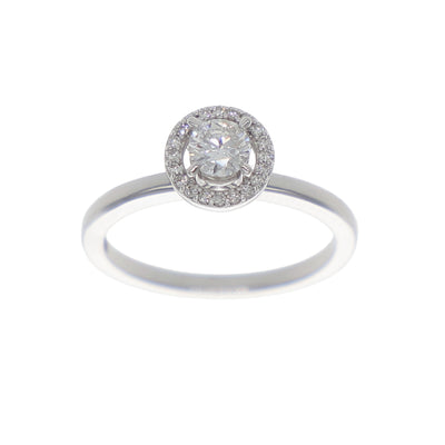 Anillo Oro Blanco Solitario Halo AN-13904