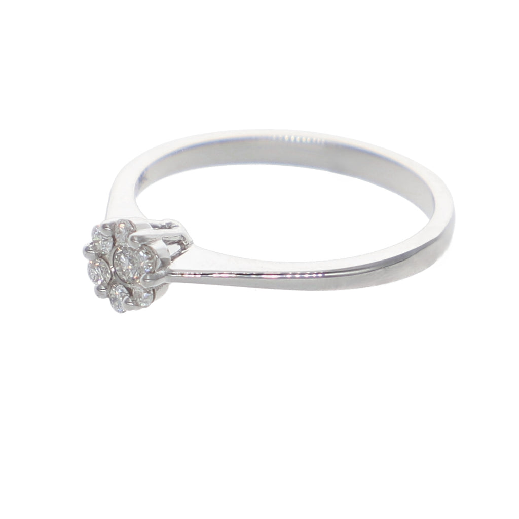 Anillo Oro Blanco Roseta Brillantes AN-13907