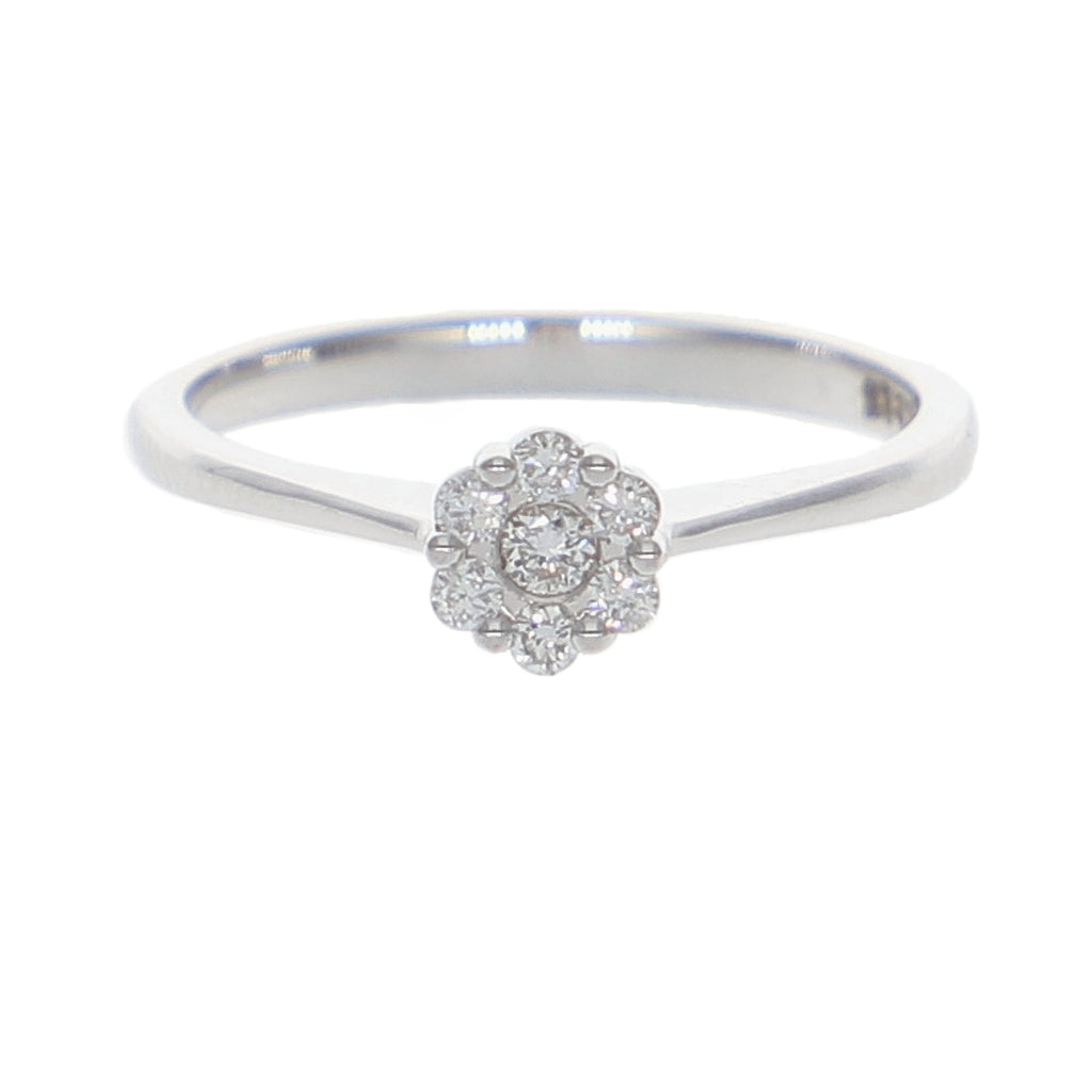 Anillo Oro Blanco Roseta Brillantes AN-13907