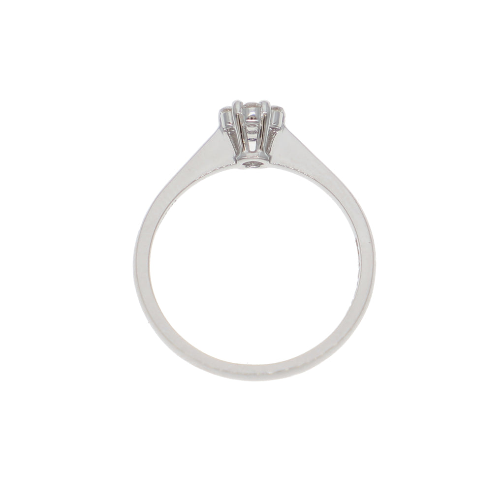 Anillo Oro Blanco Roseta Brillantes AN-13907