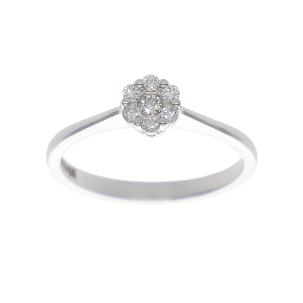 Anillo Oro Blanco Roseta Brillantes AN-13907