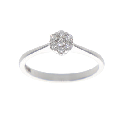 Anillo Oro Blanco Roseta Brillantes AN-13907