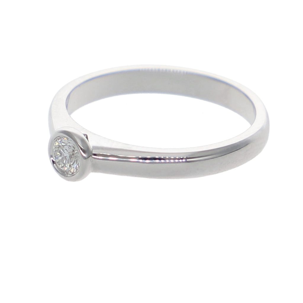 Anillo Oro Blanco Solitario Brillante AN-13908