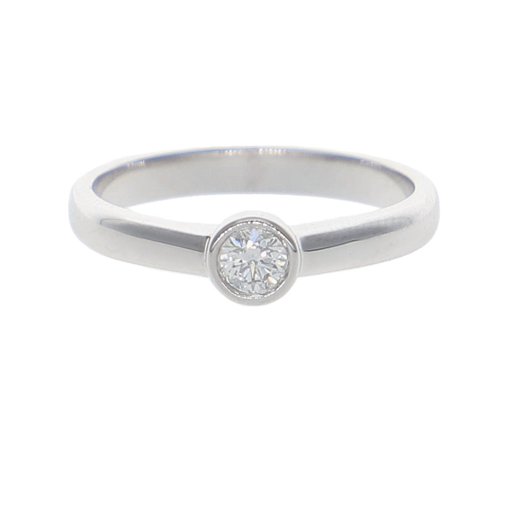 Anillo Oro Blanco Solitario Brillante AN-13908