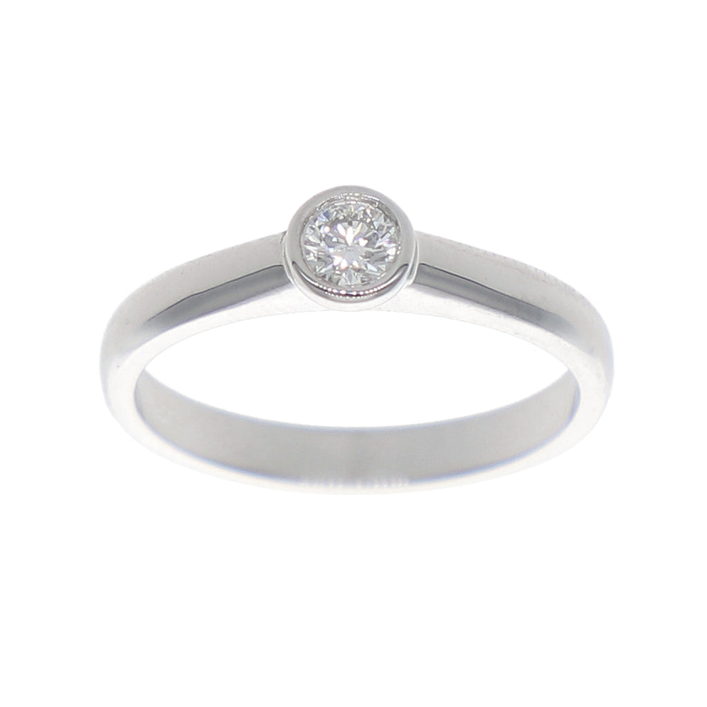 Anillo Oro Blanco Solitario Brillante AN-13908