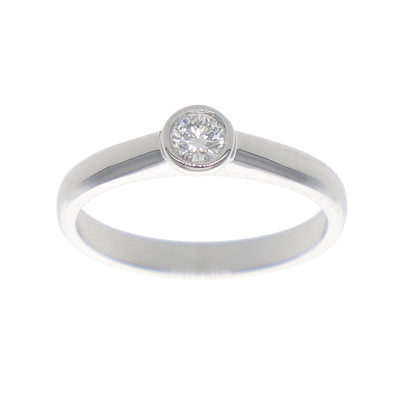 Anillo Oro Blanco Solitario Brillante AN-13908