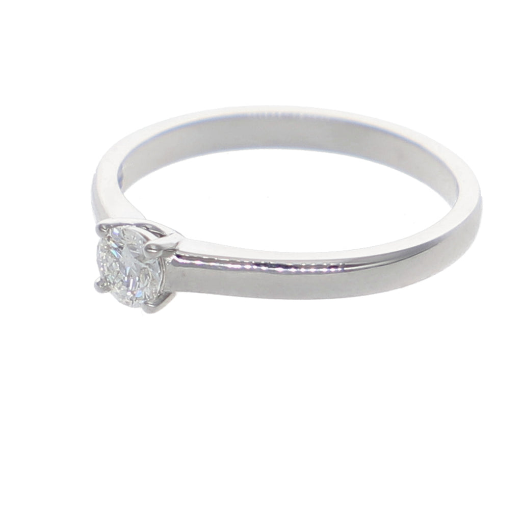 Anillo Oro Blanco Solitario Brillante AN-13910