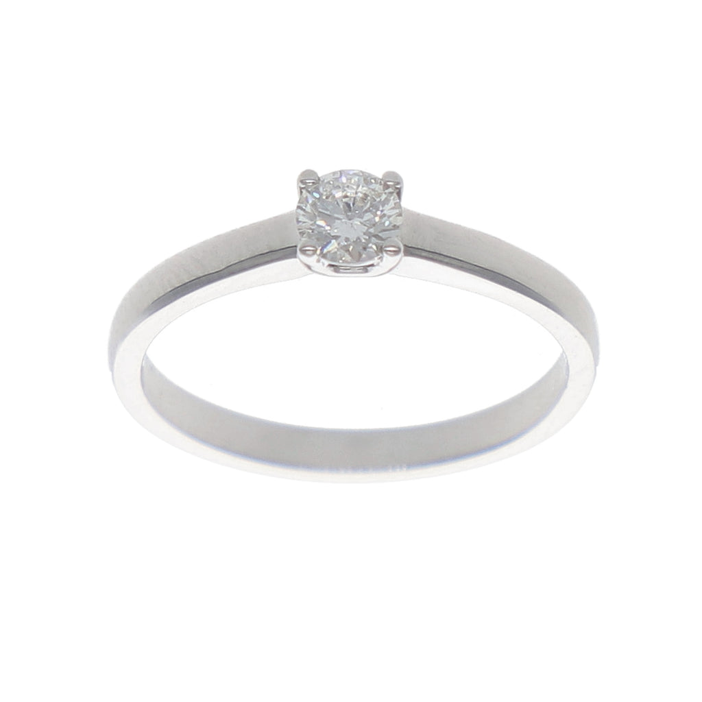Anillo Oro Blanco Solitario Brillante AN-13910