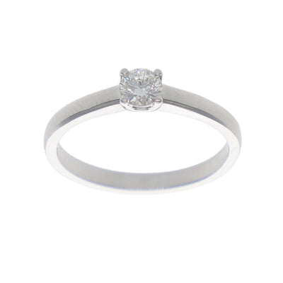 Anillo Oro Blanco Solitario Brillante AN-13910