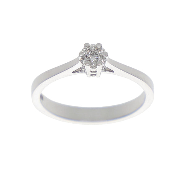 Anillo Oro Blanco Solitario Ilusión AN-13911