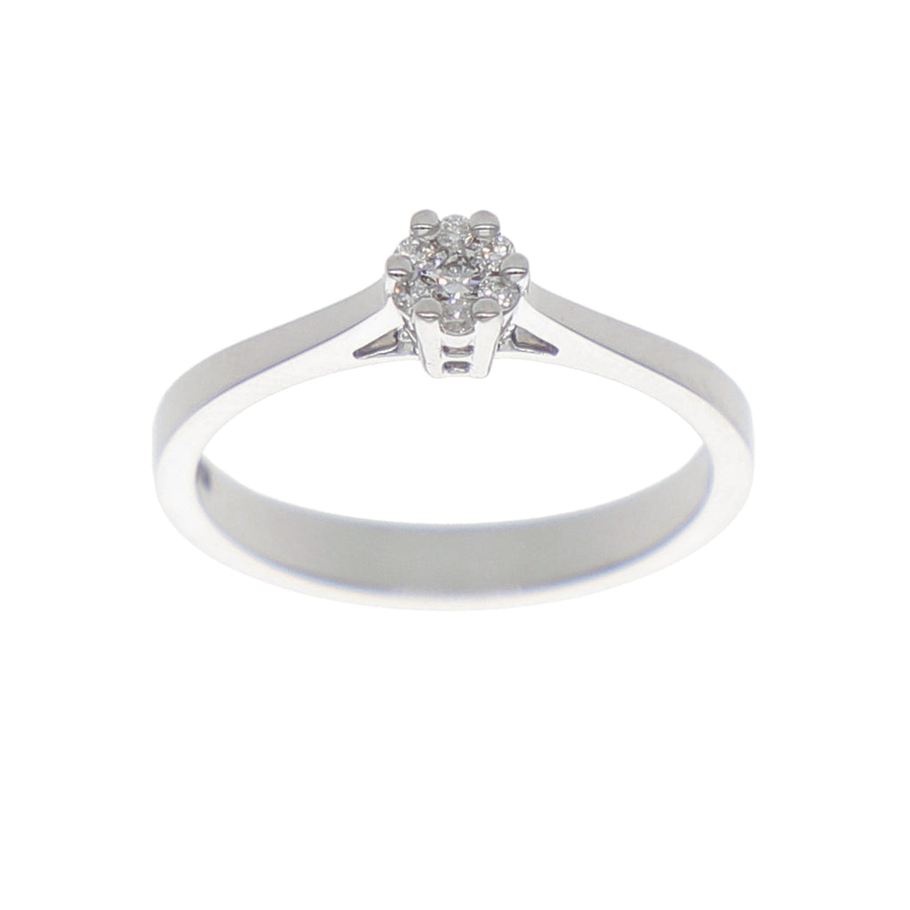 Anillo Oro Blanco Solitario Ilusión AN-13911