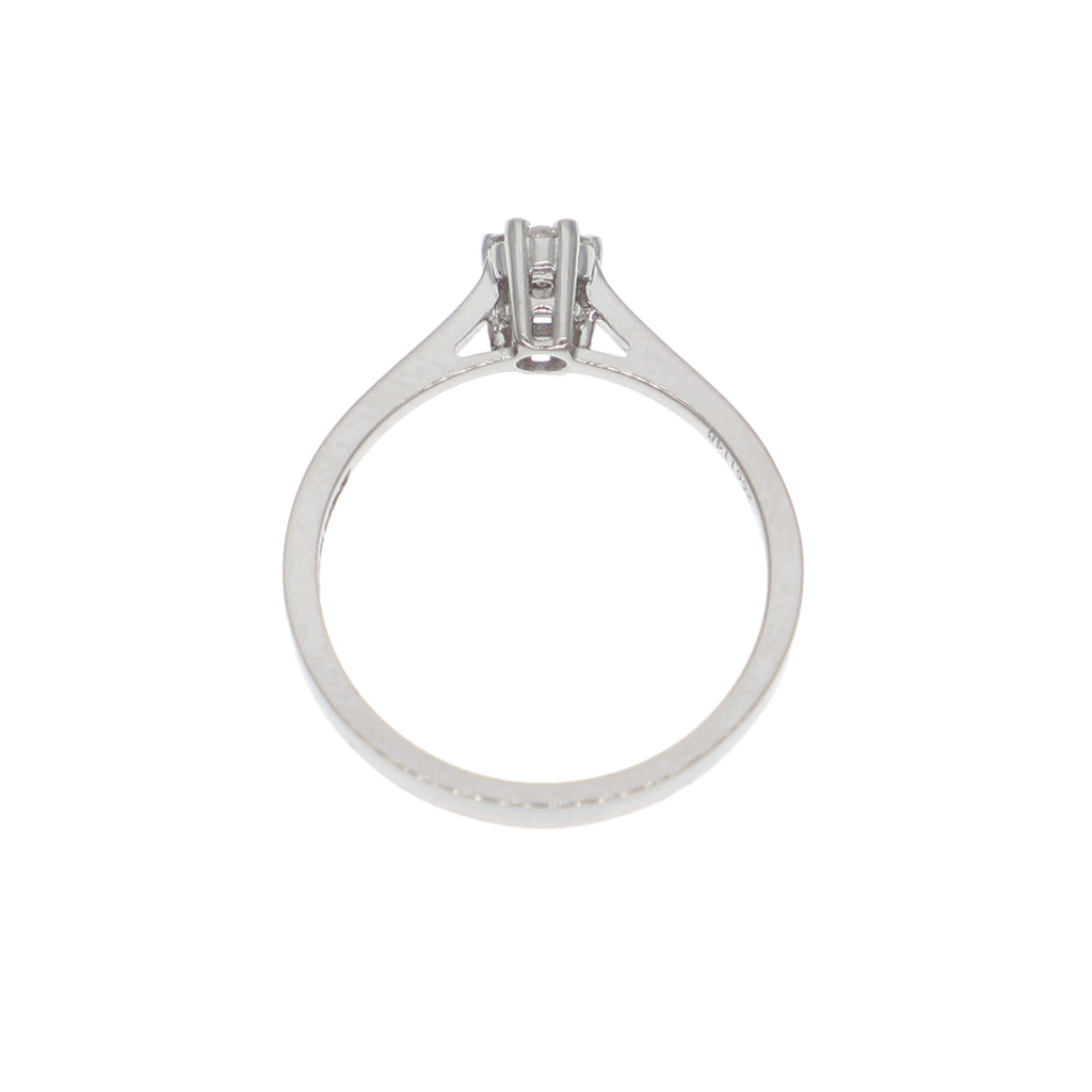 Anillo Oro Blanco Solitario AN-13912