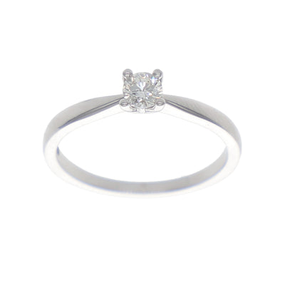 Anillo Oro Blanco Solitario AN-13912