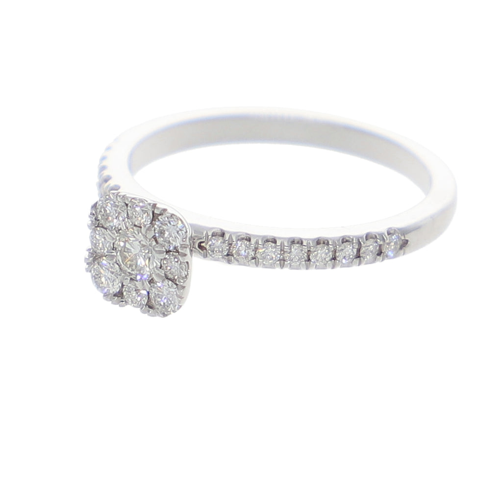 Anillo Oro Blanco Solitario Ilusión AN-13914