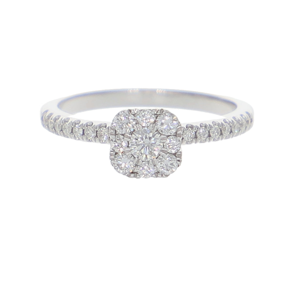 Anillo Oro Blanco Solitario Ilusión AN-13914