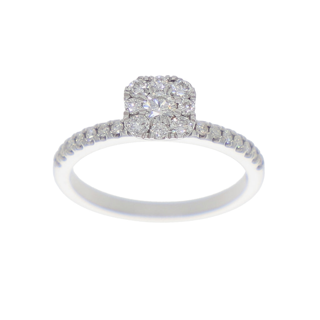 Anillo Oro Blanco Solitario Ilusión AN-13914