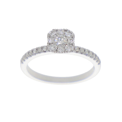 Anillo Oro Blanco Solitario Ilusión AN-13914