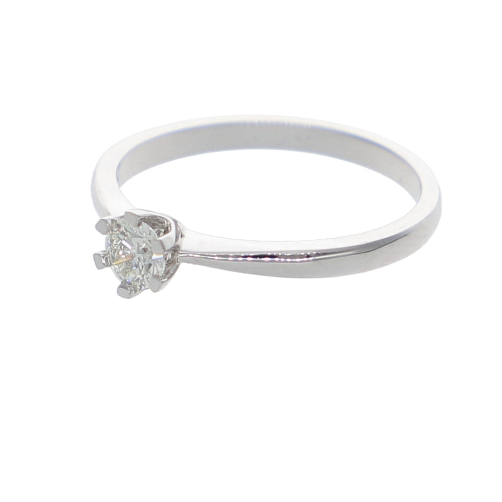 Anillo Oro Blanco Solitario Brillante AN-13917