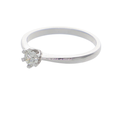 Anillo Oro Blanco Solitario Brillante AN-13917