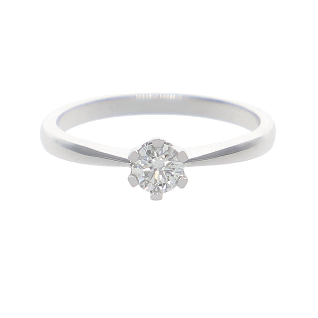 Anillo Oro Blanco Solitario Brillante AN-13917