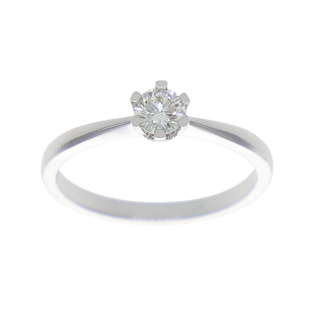 Anillo Oro Blanco Solitario Brillante AN-13917