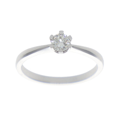 Anillo Oro Blanco Solitario Brillante AN-13917
