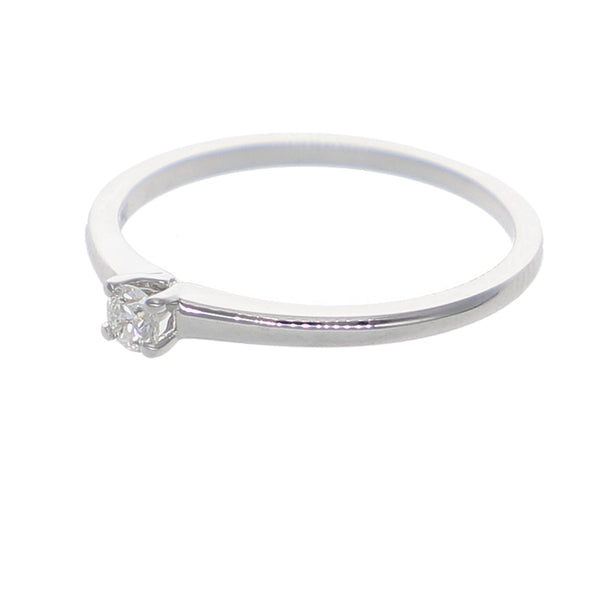 Anillo Oro Blanco Solitario Brillante AN-13921