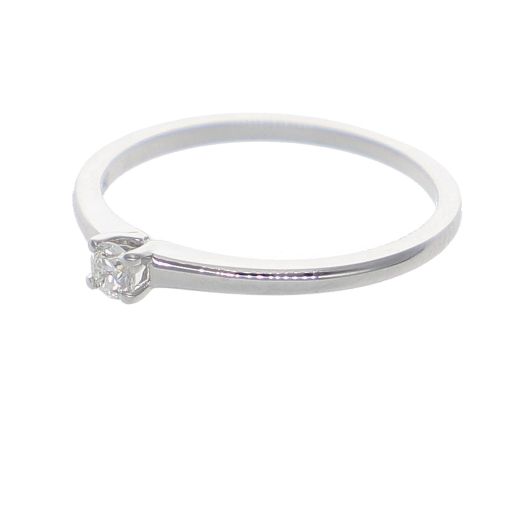 Anillo Oro Blanco Solitario Brillante AN-13921