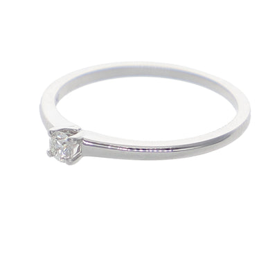 Anillo Oro Blanco Solitario Brillante AN-13921