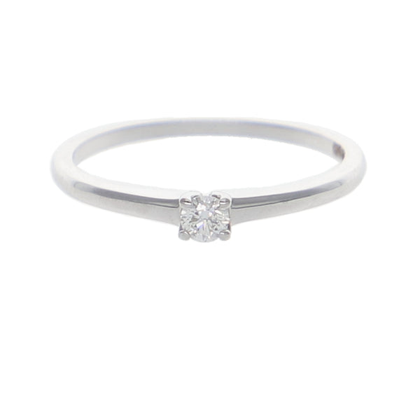Anillo Oro Blanco Solitario Brillante AN-13921