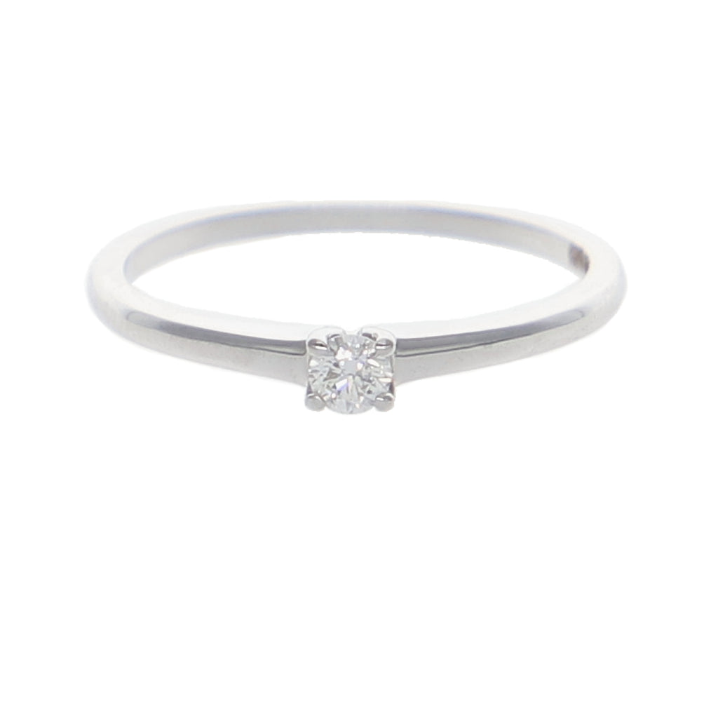 Anillo Oro Blanco Solitario Brillante AN-13921