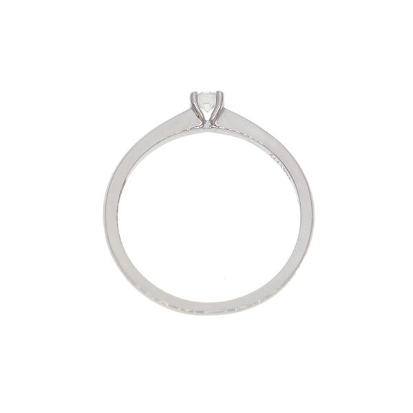 Anillo Oro Blanco Solitario Brillante AN-13921