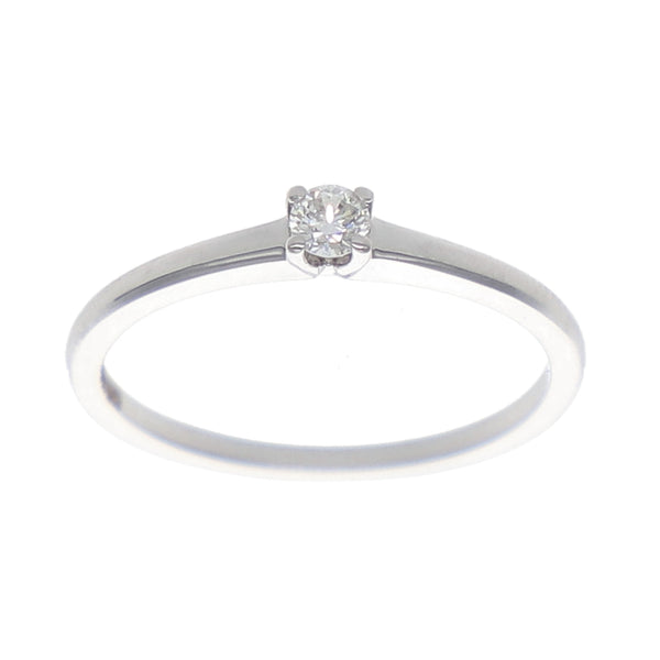 Anillo Oro Blanco Solitario Brillante AN-13921