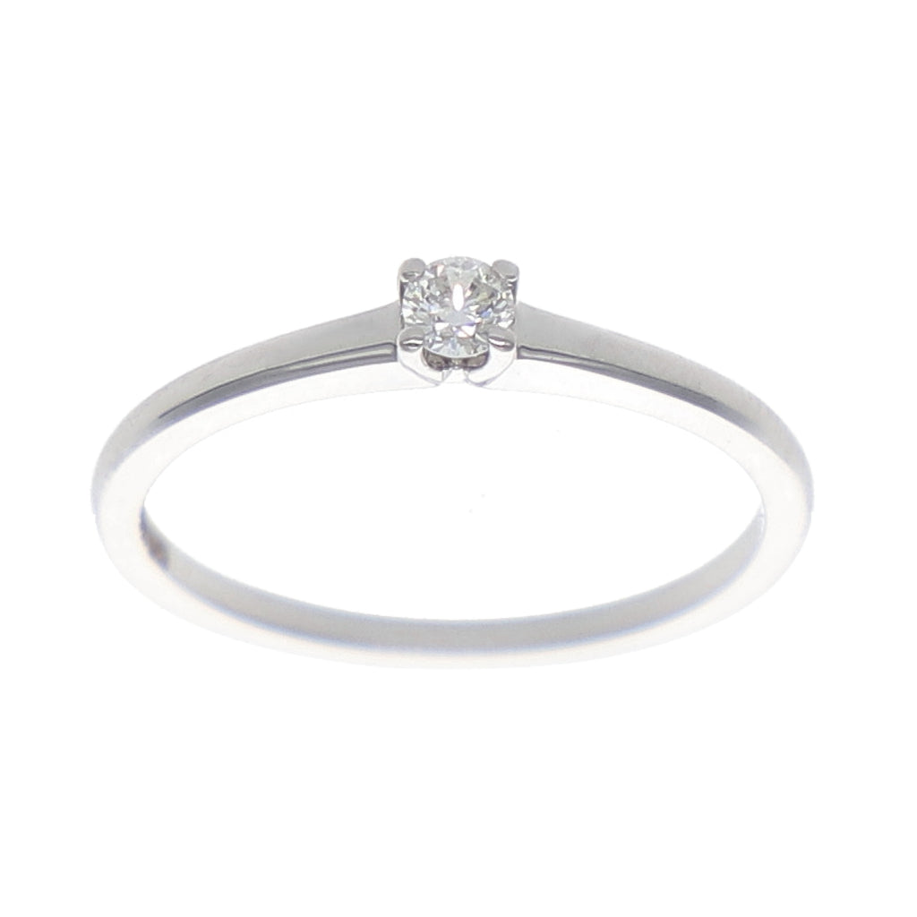 Anillo Oro Blanco Solitario Brillante AN-13921