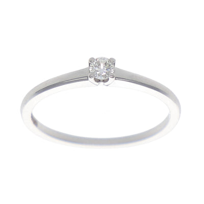 Anillo Oro Blanco Solitario Brillante AN-13921