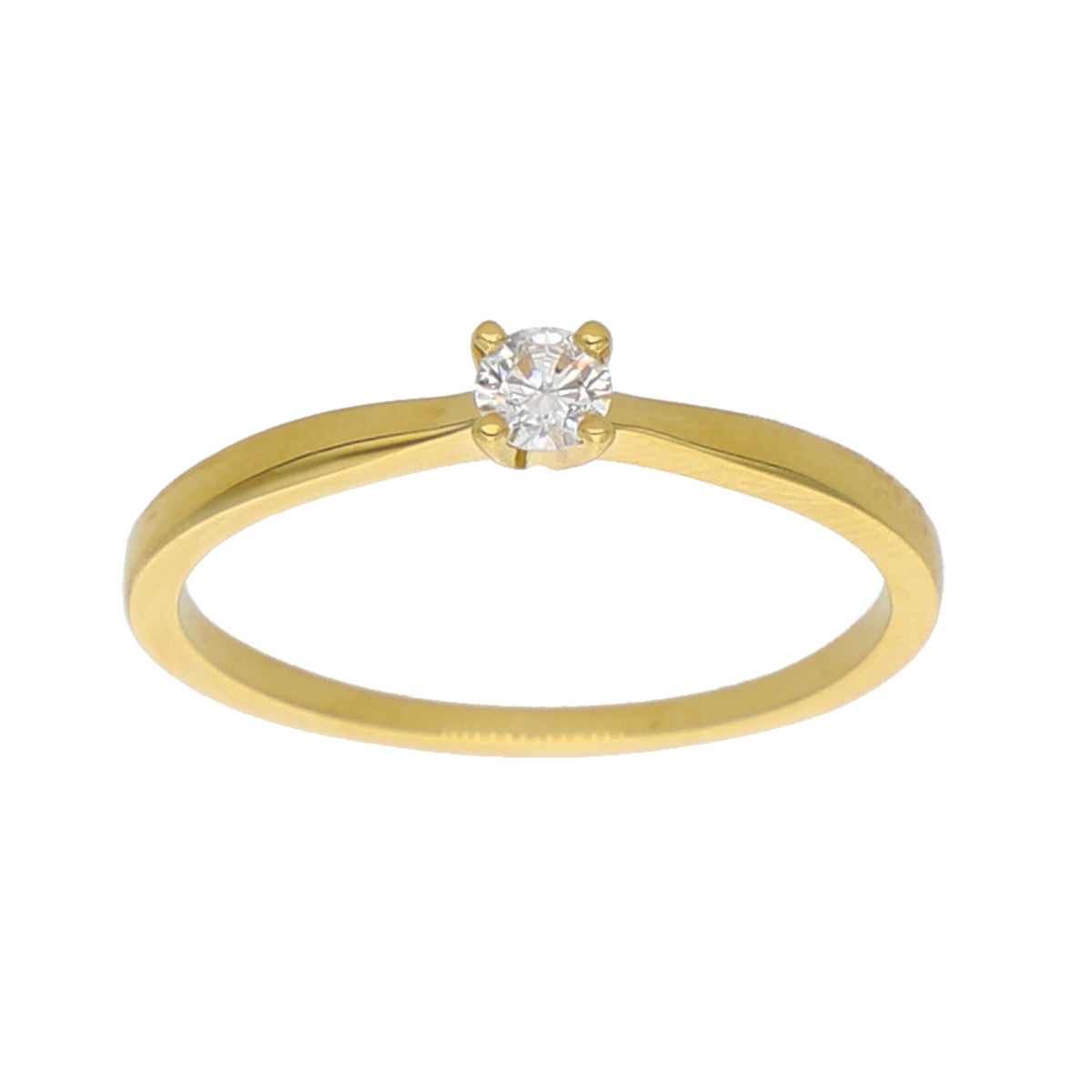 Anillo Oro Amarillo y Brillante AN-13927