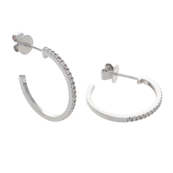 Aros Argolla Oro Blanco y Brillantes AR-13944