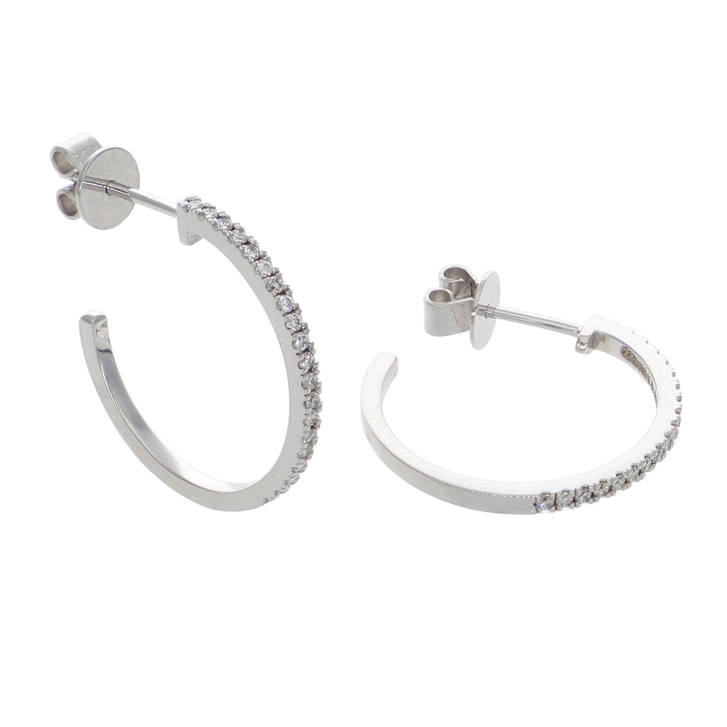 Aros Argolla Oro Blanco y Brillantes AR-13944