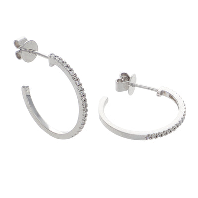 Aros Argolla Oro Blanco y Brillantes AR-13944