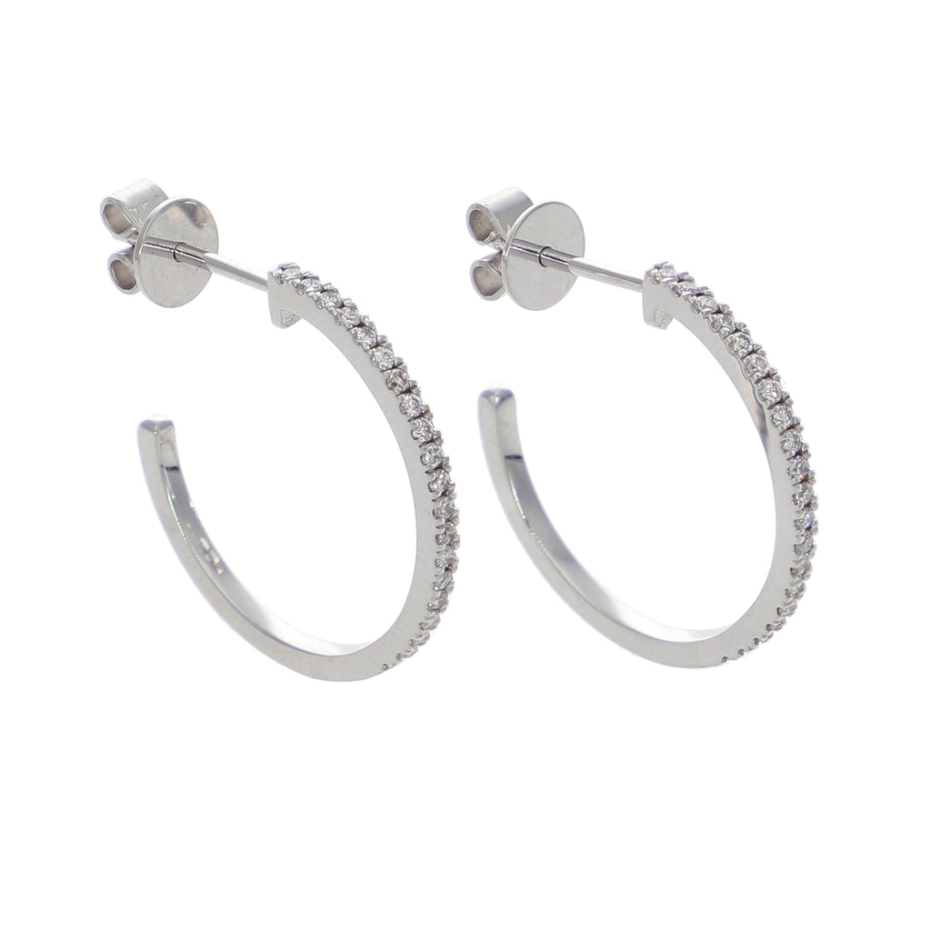 Aros Argolla Oro Blanco y Brillantes AR-13944