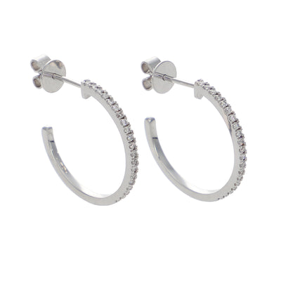 Aros Argolla Oro Blanco y Brillantes AR-13944