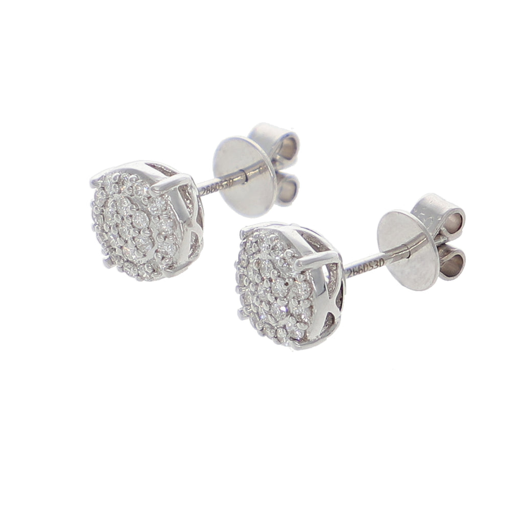 Aros Oro Blanco y Brillantes Pavé AR-13945