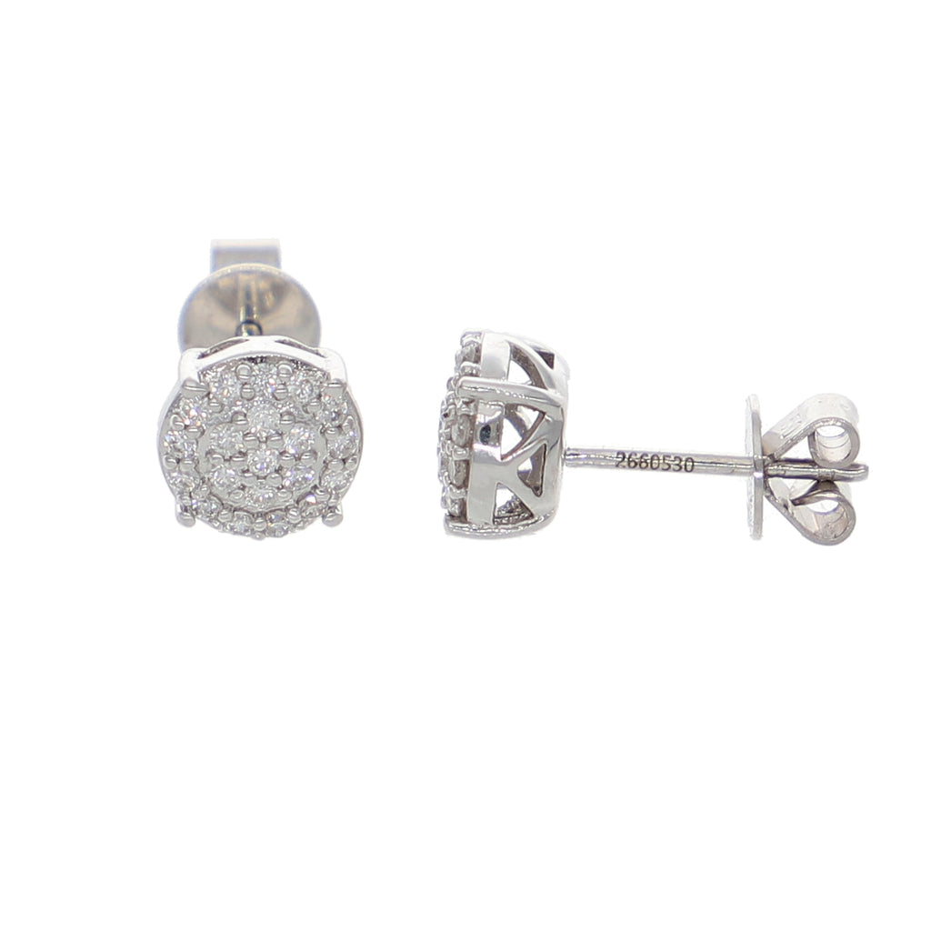 Aros Oro Blanco y Brillantes Pavé AR-13945