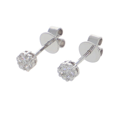 Aros Oro Blanco y Brillantes Roseta AR-13946