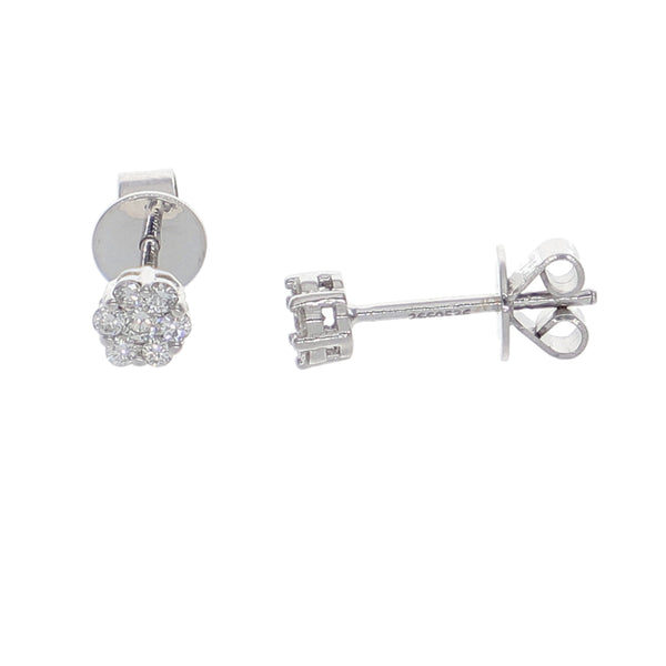 Aros Oro Blanco y Brillantes Roseta AR-13946