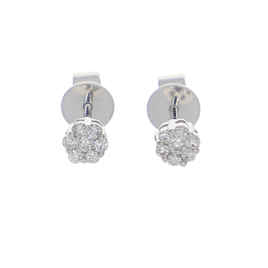 Aros Oro Blanco y Brillantes Roseta AR-13946