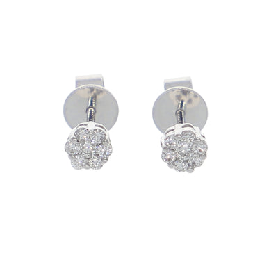 Aros Oro Blanco y Brillantes Roseta AR-13946