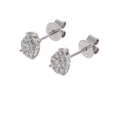 Aros Oro Blanco y Brillantes Gota Pavé AR-13947