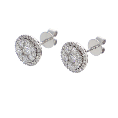 Aros Oro Blanco y Brillantes Halo AR-13948