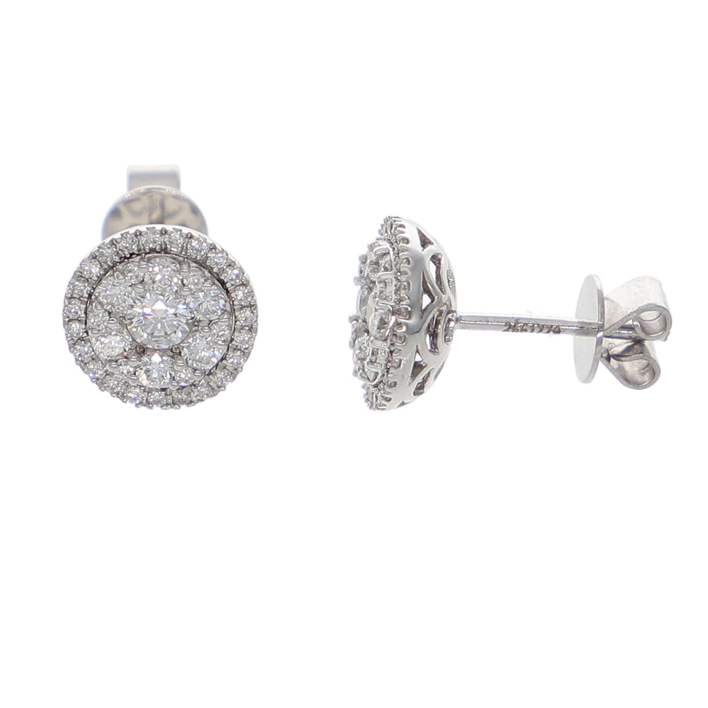 Aros Oro Blanco y Brillantes Halo AR-13948